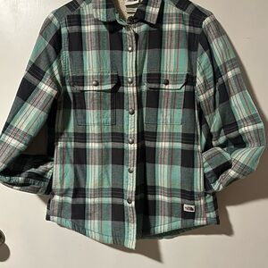North Face Plaid Fully Lined Button-Up Shacket Size Small